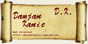 Damjan Kanić vizit kartica